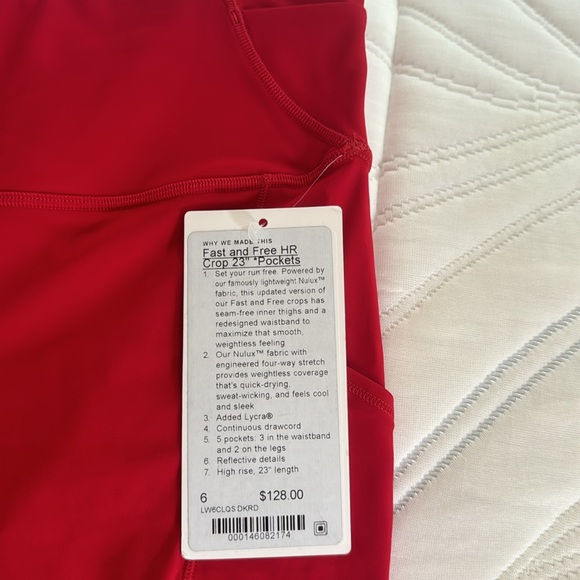 NWT Lululemon Fast and Free HR Crop w/ Pockets - Picture 7 of 12